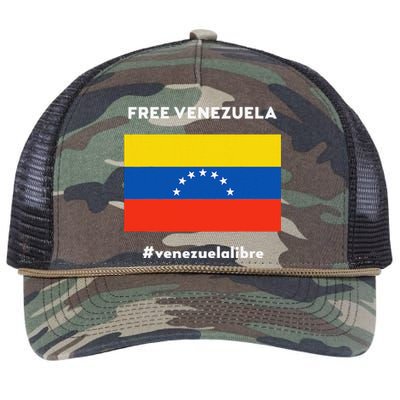 Free Venezuela Venezuela Libre Retro Rope Trucker Hat Cap