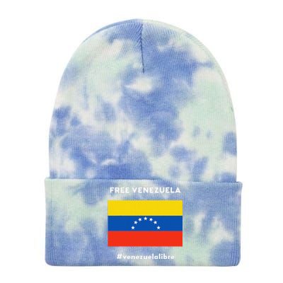 Free Venezuela Venezuela Libre Tie Dye 12in Knit Beanie