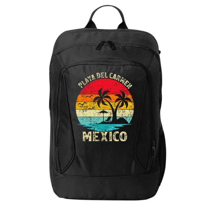 Family Vacation Vintage Retro Mexico Playa Del Carmen Beach City Backpack