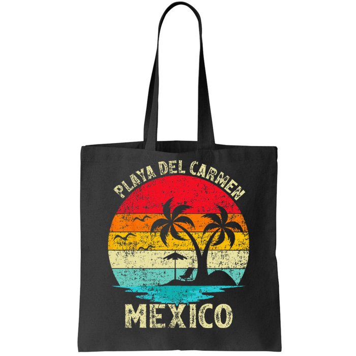 Family Vacation Vintage Retro Mexico Playa Del Carmen Beach Tote Bag