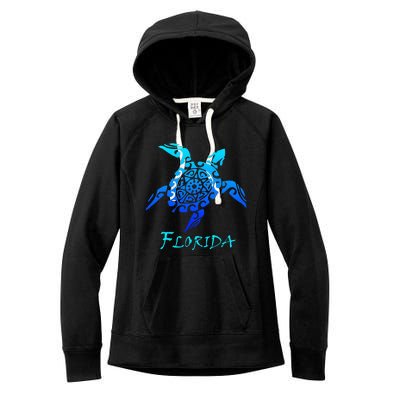 Florida Vacation Vintage Retro Sea Turtle Women's Fleece Hoodie