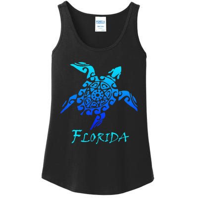 Florida Vacation Vintage Retro Sea Turtle Ladies Essential Tank