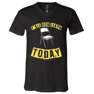 Funny Video Viral Folding Chair Alabama Meme Boat Brawl V-Neck T-Shirt