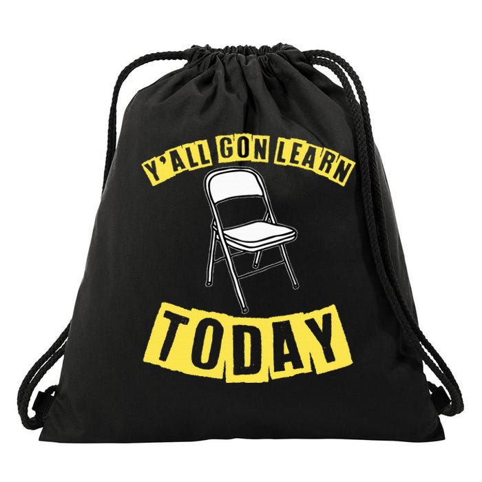 Funny Video Viral Folding Chair Alabama Meme Boat Brawl Drawstring Bag