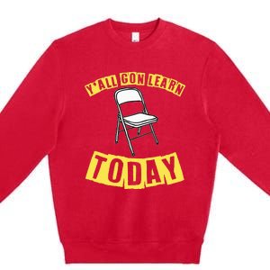 Funny Video Viral Folding Chair Alabama Meme Boat Brawl Premium Crewneck Sweatshirt