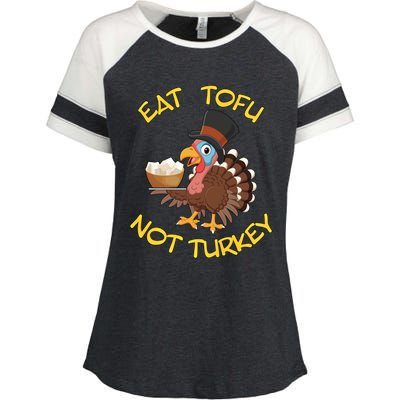 Funny Vegan Vegetarian Thanksgiving Meal Eat Tofu Not Turkey Gift Enza Ladies Jersey Colorblock Tee