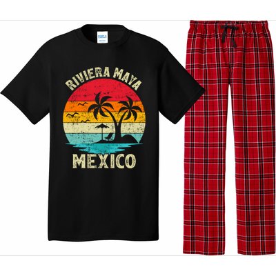 Family Vacation Vintage Retro Mexico Riviera Maya Beach Gift Pajama Set