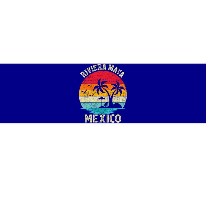 Family Vacation Vintage Retro Mexico Riviera Maya Beach Gift Bumper Sticker