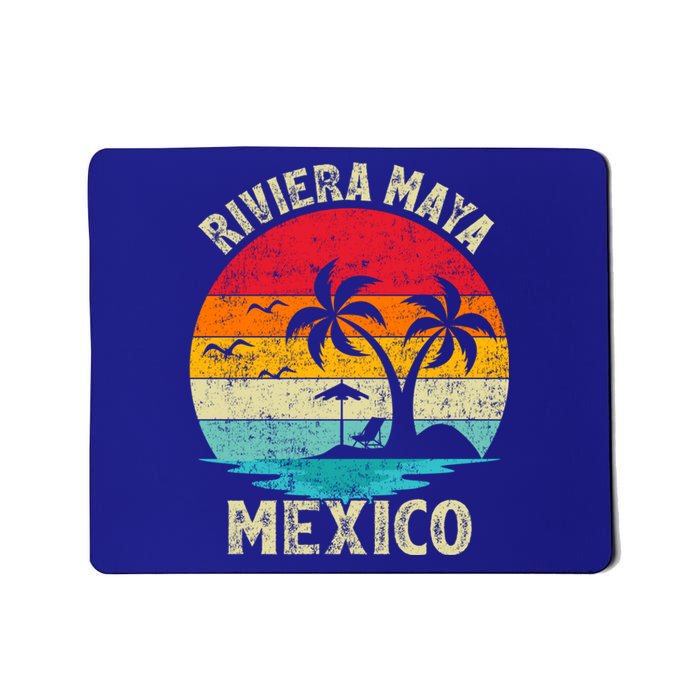 Family Vacation Vintage Retro Mexico Riviera Maya Beach Gift Mousepad