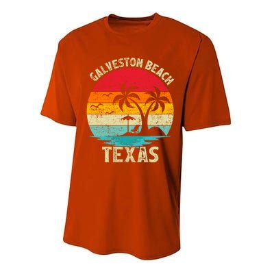 Family Vacation Vintage Retro Texas Galveston Beach Funny Gift Performance Sprint T-Shirt