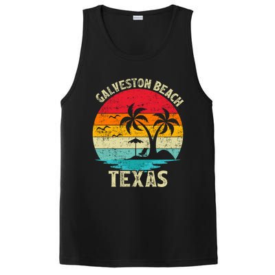 Family Vacation Vintage Retro Texas Galveston Beach Funny Gift PosiCharge Competitor Tank