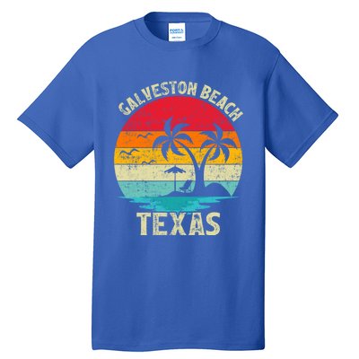 Family Vacation Vintage Retro Texas Galveston Beach Funny Gift Tall T-Shirt