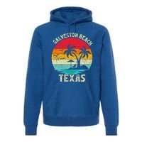 Family Vacation Vintage Retro Texas Galveston Beach Funny Gift Premium Hoodie