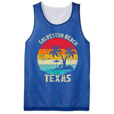 Family Vacation Vintage Retro Texas Galveston Beach Funny Gift Mesh Reversible Basketball Jersey Tank