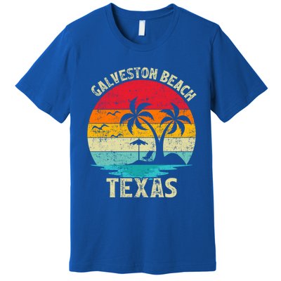 Family Vacation Vintage Retro Texas Galveston Beach Funny Gift Premium T-Shirt