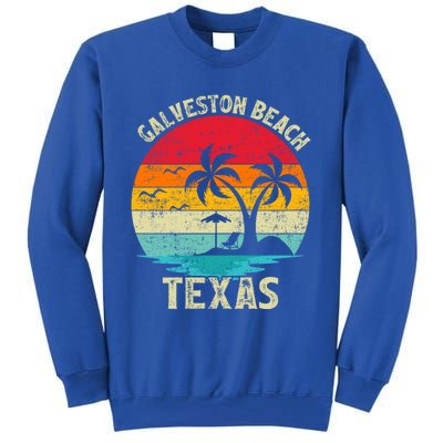 Family Vacation Vintage Retro Texas Galveston Beach Funny Gift Tall Sweatshirt