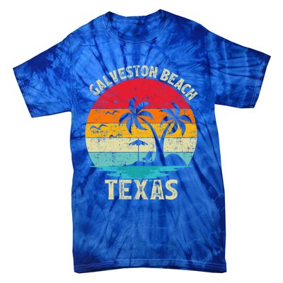 Family Vacation Vintage Retro Texas Galveston Beach Funny Gift Tie-Dye T-Shirt