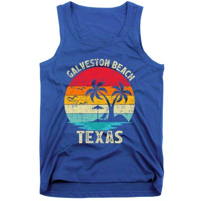 Family Vacation Vintage Retro Texas Galveston Beach Funny Gift Tank Top