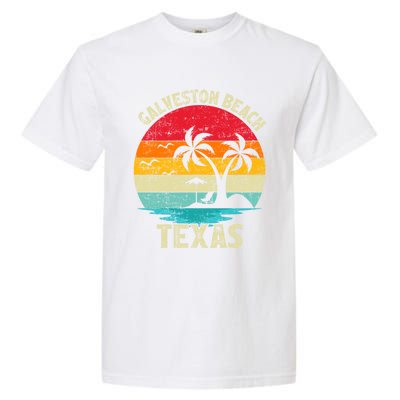 Family Vacation Vintage Retro Texas Galveston Beach Funny Gift Garment-Dyed Heavyweight T-Shirt