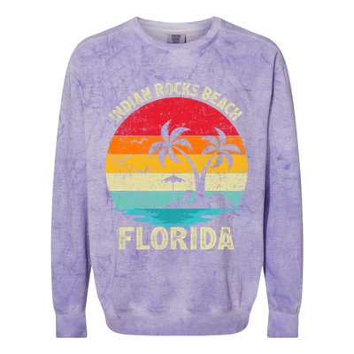 Family Vacation Vintage Retro Florida Indian Rocks Beach Gift Colorblast Crewneck Sweatshirt