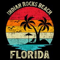 Family Vacation Vintage Retro Florida Indian Rocks Beach Gift Flatbill Hat