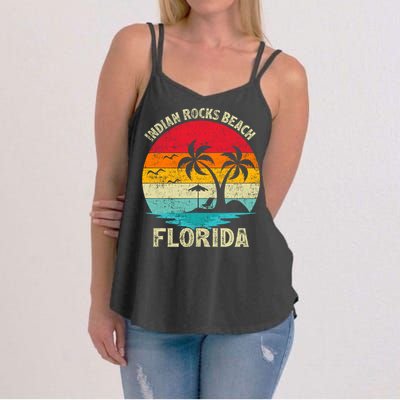 Family Vacation Vintage Retro Florida Indian Rocks Beach Gift Women's Strappy Tank