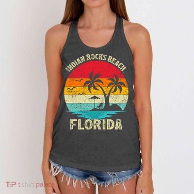 Family Vacation Vintage Retro Florida Indian Rocks Beach Gift Women's Knotted Racerback Tank