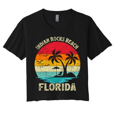 Family Vacation Vintage Retro Florida Indian Rocks Beach Gift Crop Top