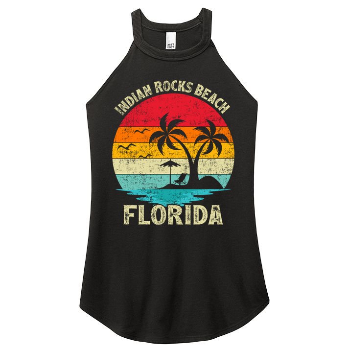 Family Vacation Vintage Retro Florida Indian Rocks Beach Gift Women's Perfect Tri Rocker Tank