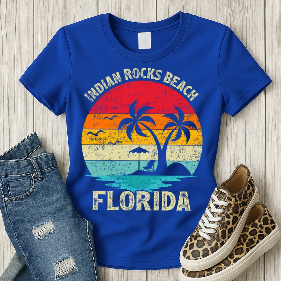 Family Vacation Vintage Retro Florida Indian Rocks Beach Gift Womens T-Shirt