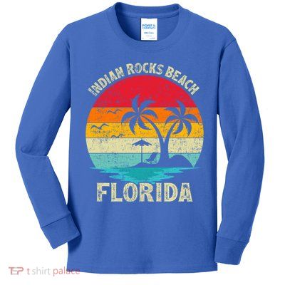 Family Vacation Vintage Retro Florida Indian Rocks Beach Gift Kids Long Sleeve Shirt