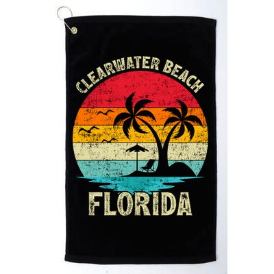 Family Vacation Vintage Retro Florida Clearwater Beach Cute Gift Golf Towel