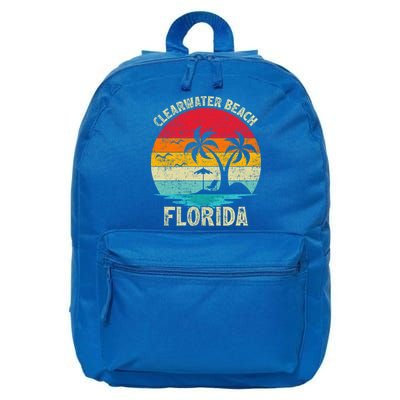 Family Vacation Vintage Retro Florida Clearwater Beach Cute Gift 16 in Basic Backpack