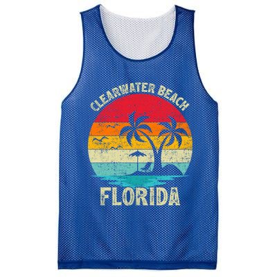 Family Vacation Vintage Retro Florida Clearwater Beach Cute Gift Mesh Reversible Basketball Jersey Tank