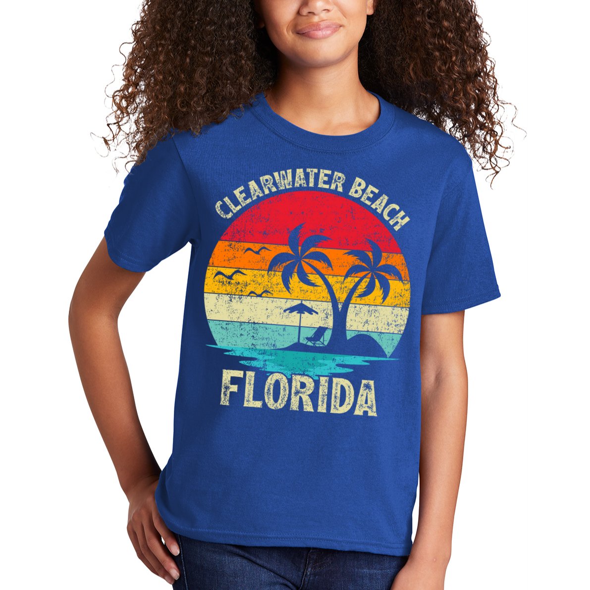 Family Vacation Vintage Retro Florida Clearwater Beach Cute Gift Kids T-Shirt