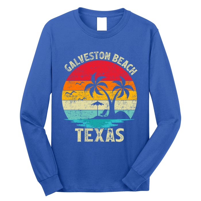 Family Vacation Vintage Retro Texas Galveston Beach Cute Gift Long Sleeve Shirt