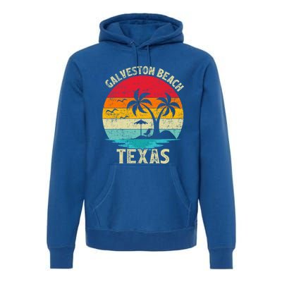 Family Vacation Vintage Retro Texas Galveston Beach Cute Gift Premium Hoodie