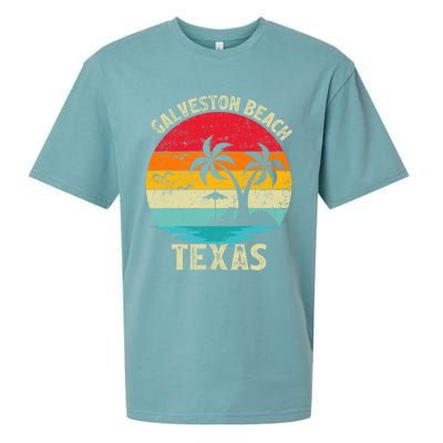 Family Vacation Vintage Retro Texas Galveston Beach Cute Gift Sueded Cloud Jersey T-Shirt