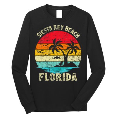Family Vacation Vintage Retro Florida Siesta Key Beach Long Sleeve Shirt