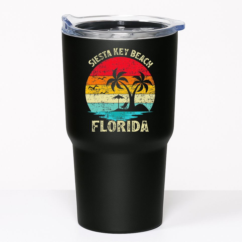 Family Vacation Vintage Retro Florida Siesta Key Beach Tumbler
