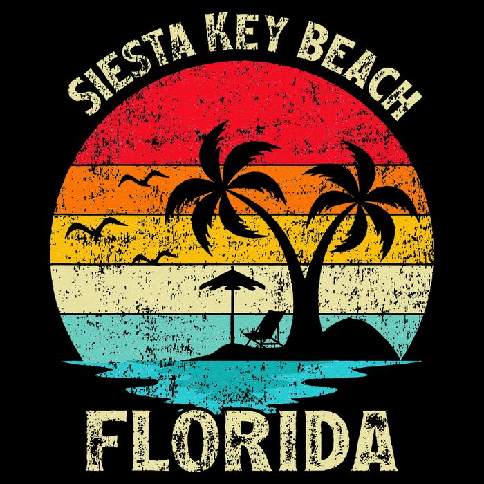 Family Vacation Vintage Retro Florida Siesta Key Beach Womens Tank Top
