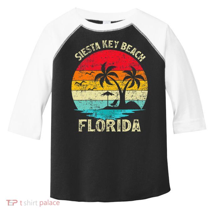 Family Vacation Vintage Retro Florida Siesta Key Beach Toddler Fine Jersey T-Shirt