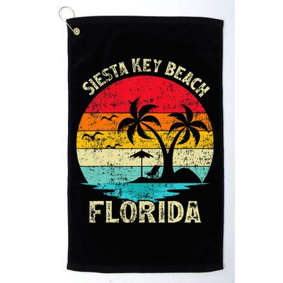 Family Vacation Vintage Retro Florida Siesta Key Beach Golf Towel