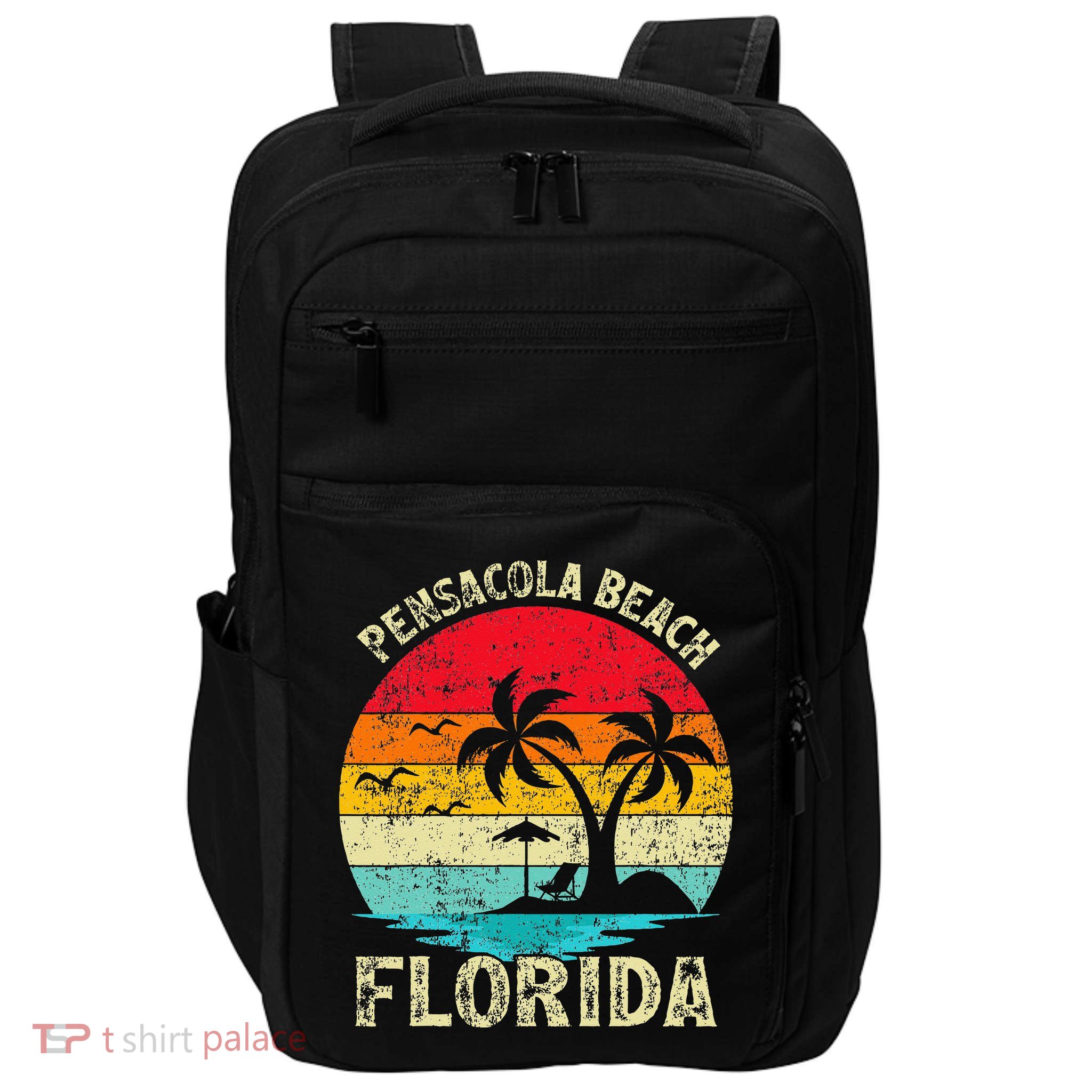 Family Vacation Vintage Retro Florida Pensacola Beach Impact Tech Backpack