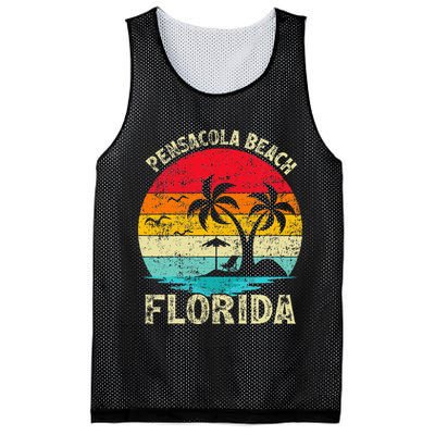 Family Vacation Vintage Retro Florida Pensacola Beach Mesh Reversible Basketball Jersey Tank