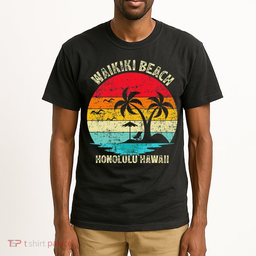 Family Vacation Vintage Retro Honolulu Hawaii Waikiki Beach Tall T-Shirt