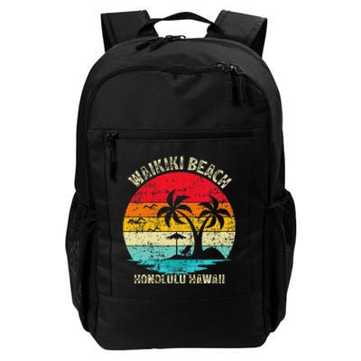 Family Vacation Vintage Retro Honolulu Hawaii Waikiki Beach Daily Commute Backpack