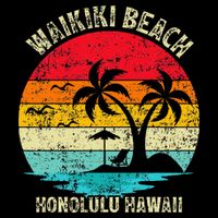 Family Vacation Vintage Retro Honolulu Hawaii Waikiki Beach Womens Tank Top