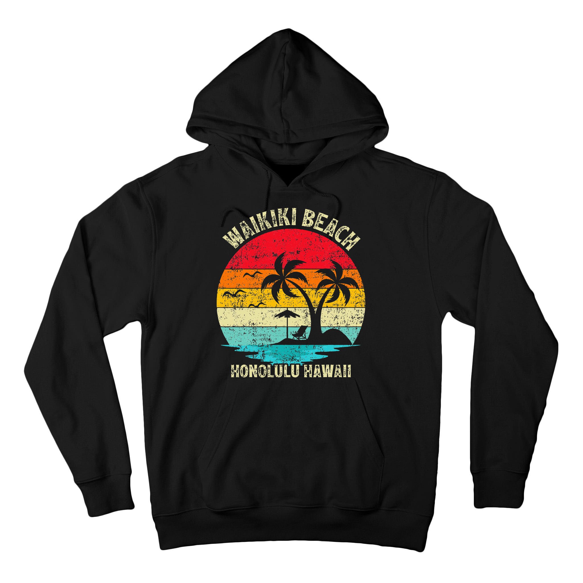 Family Vacation Vintage Retro Honolulu Hawaii Waikiki Beach Tall Hoodie
