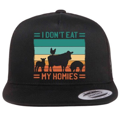 Funny Vegan Vegetarian I Don't Eat My Homies Gift Flatbill Hat